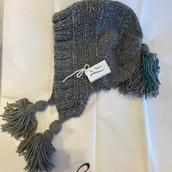 VIV VOVEO hat, 50% merino, 50% alpaca,UNISEX handknit in Canada. Gray NWT. OOAK - Picture 4 of 8